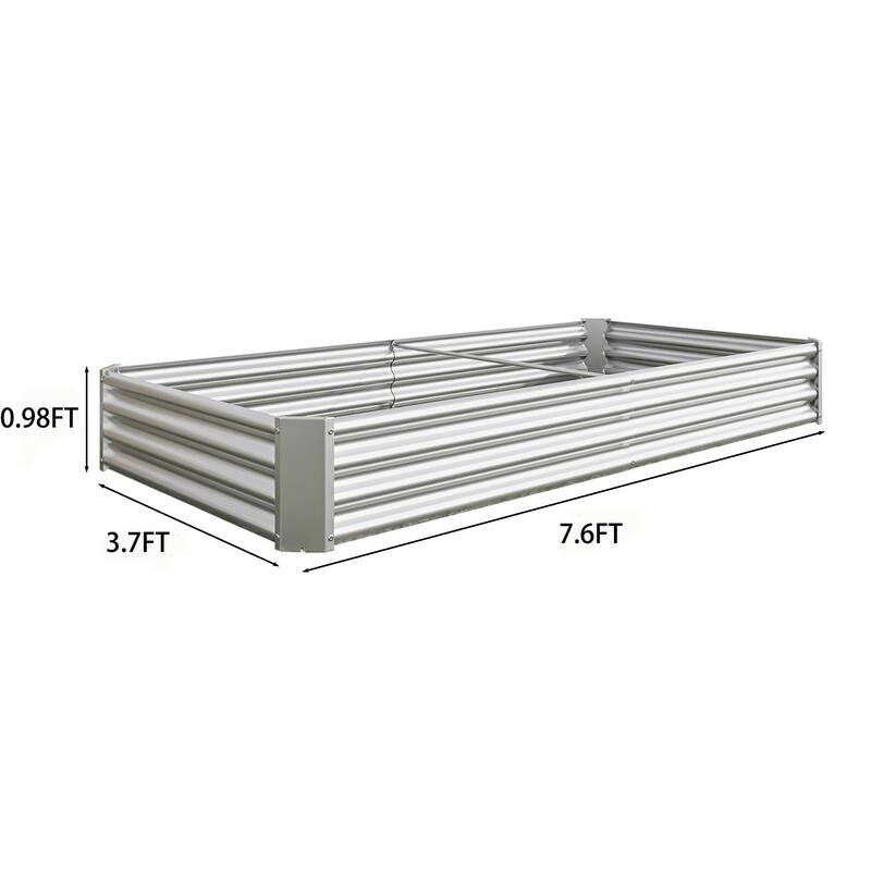 GDFStudio - Large Oval Metal Raised Garden Bed for Vegetables, Flowers, and Plants, Outdoor Backyard Planter Box