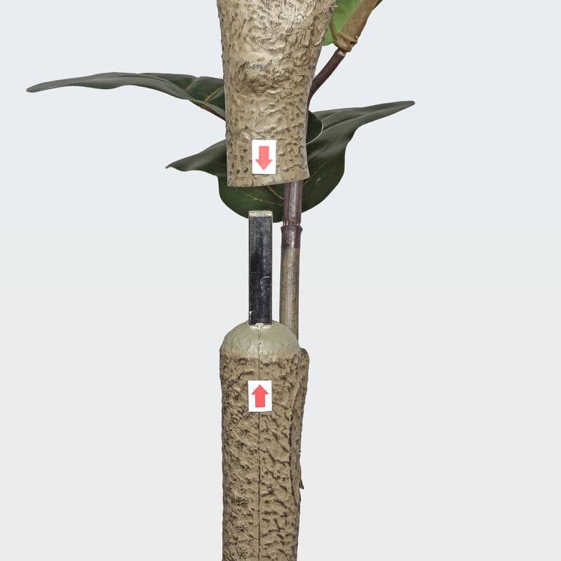 6FT Artificial Fiddle Leaf Fig Tree, Real Touch Fake Indoor Plant for Home Office Living Room, 1pc/set - Green Leaves