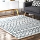 preview thumbnail 24 of 37, Nuloom Beige Geometric Moroccan Trellis Shag Rug 12' x 15' - Blue - Rectangle