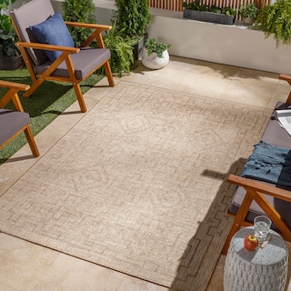 Livabliss Lynton Southwestern Border Indoor/ Outdoor Area Rug