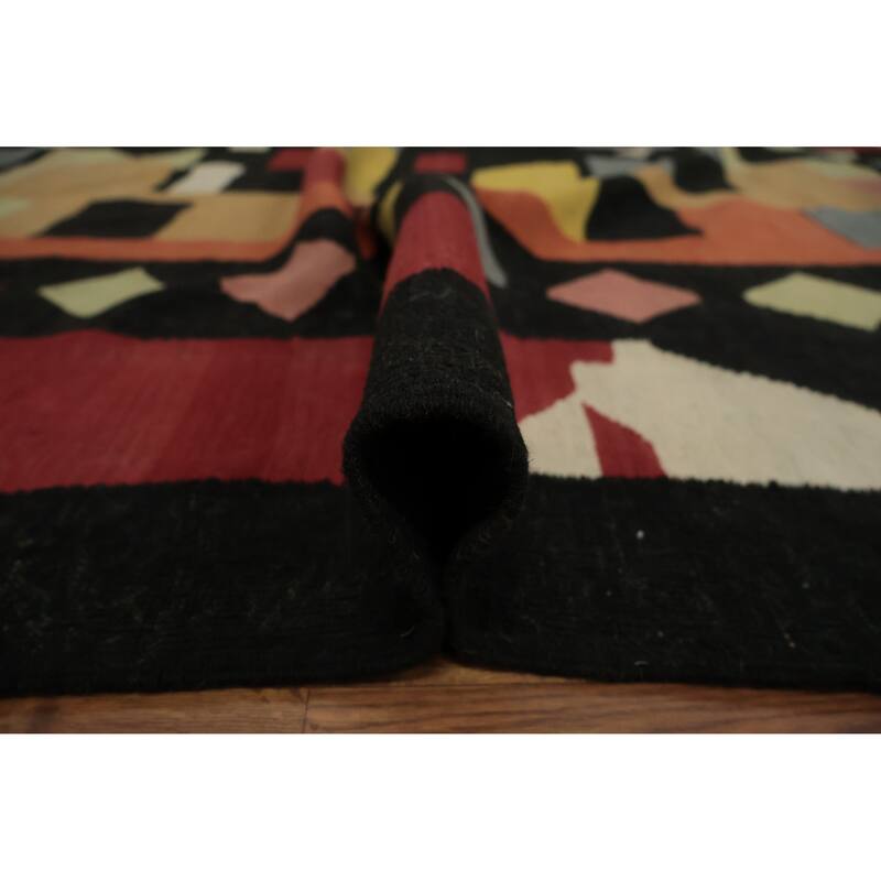 Hand Woven Oriental 100% Wool Carpet Southwestern Tribal Multi-Colored Kilim Area Rug - 12' 0'' X 8' 7''