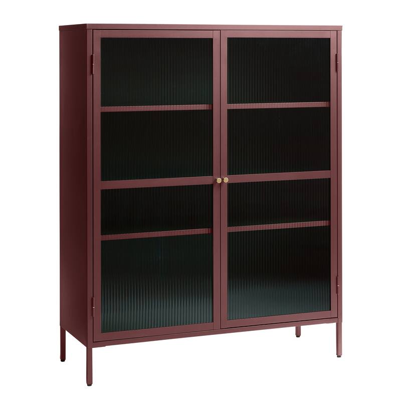 Rye Studio Brianne Modern Metal & Glass 55" Display Cabinet