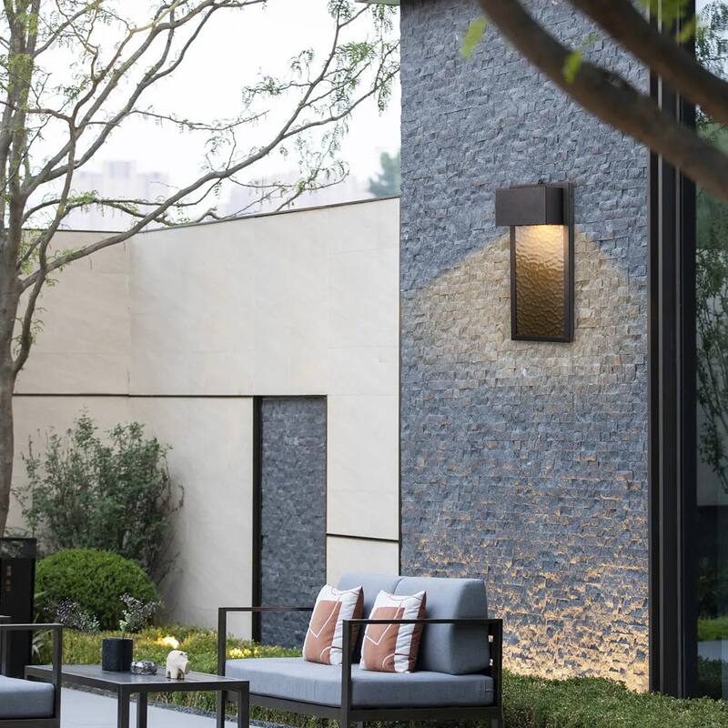 1-Light Matte Black Outdoor Integrated LED Wall Sconce