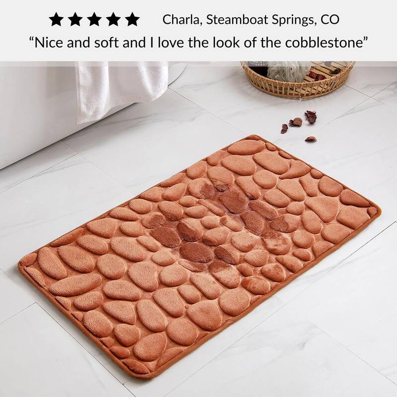 Memory Foam Bath Mat Pebble Design 32x20