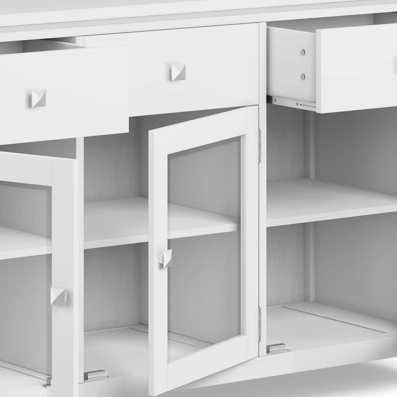 WYNDENHALL Essex SOLID WOOD 54 inch Wide Contemporary Sideboard Buffet in Mahogany - 54 inch Wide