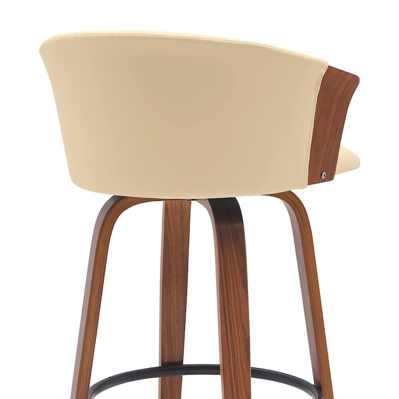 Diana Upholstered Wood Bar or Counter Height Swivel Stool