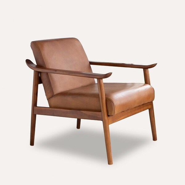 mid century modern harmony leather accent chair