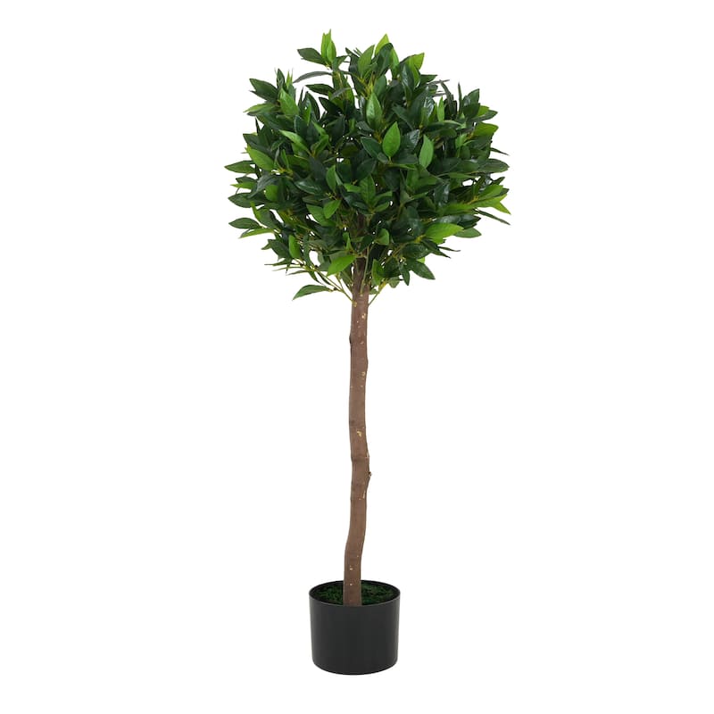 Christopher Knight Home - Verona 49" Artificial Topiary Bay Tree Set with Pots, 2-Piece Indoor or Outdoor Décor - Wood