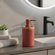 preview thumbnail 49 of 51, Elegant Soap Dispenser - Polyresin and Bamboo Design, Refillable Liquid Pump - 3 L x 3 W X 7 h Terracotta