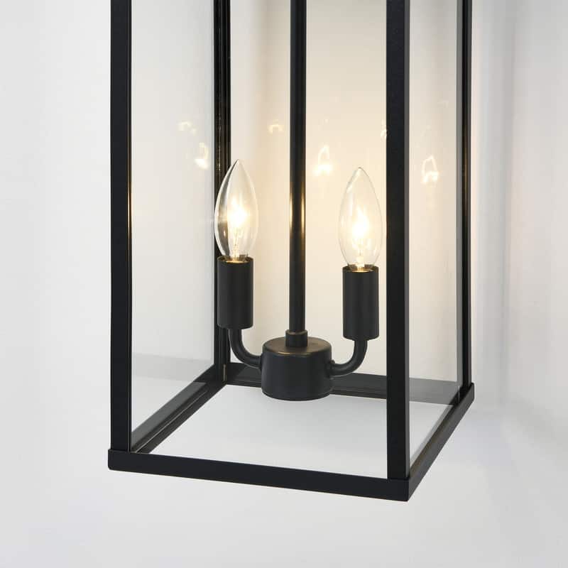 KAWOTI 2-Light Outdoor Lantern Wall Light - W8.25" x H20" x D9.5"
