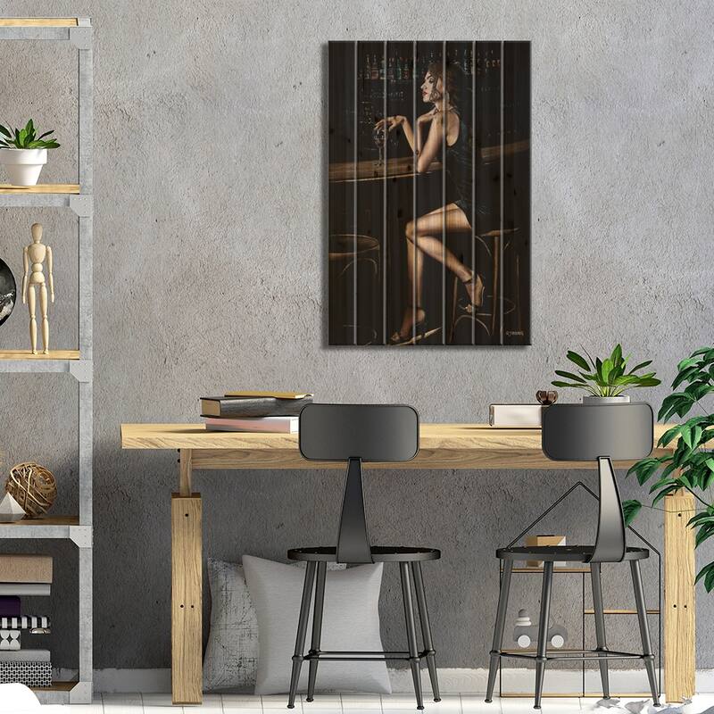 Lady In Waiting Print On Wood by Richard Young - Multi-Color