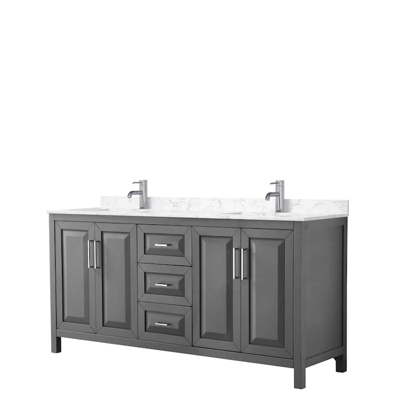 Daria 72 Inch Double Vanity, Cultured Marble Top