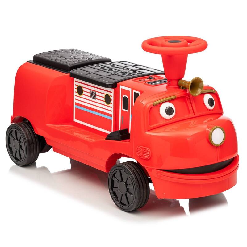 12V Kids Ride On Toy Car, 2-Seater Ride On Train Trackless - Red