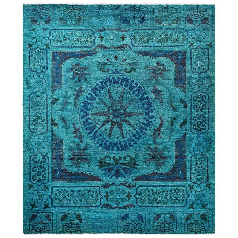 Overdyed One-of-a-Kind Hand-Knotted Area Rug - Green - 8' 3" x 9' 8"