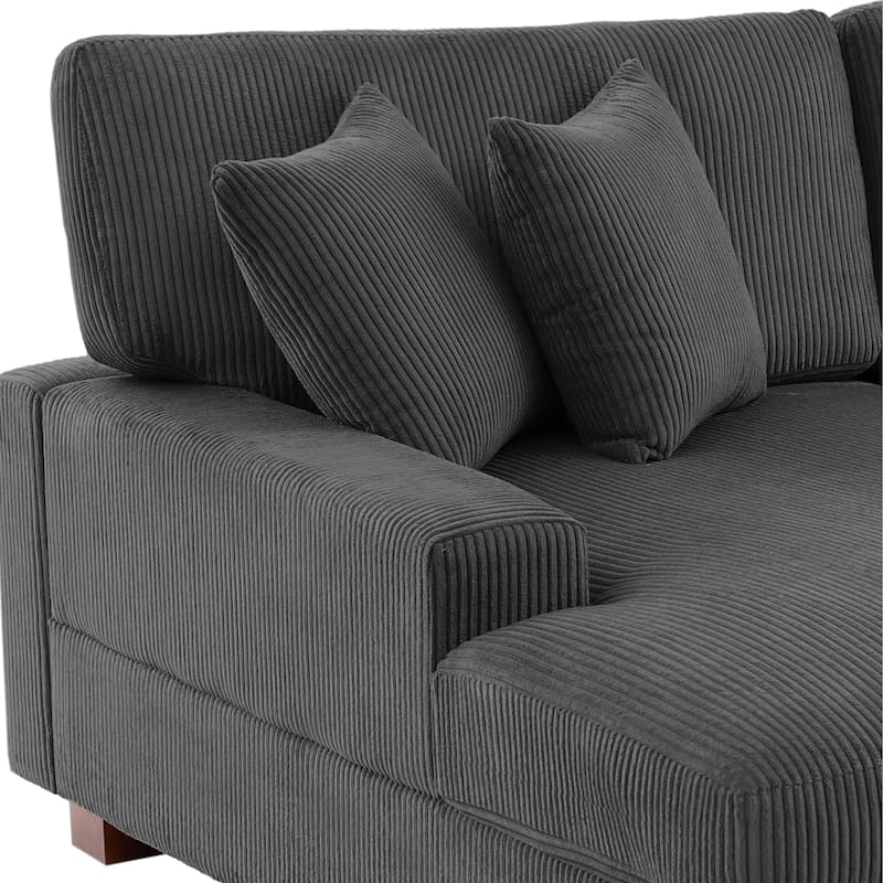 Corduroy Modular Couch Sectional Chaise Lounge Sofa
