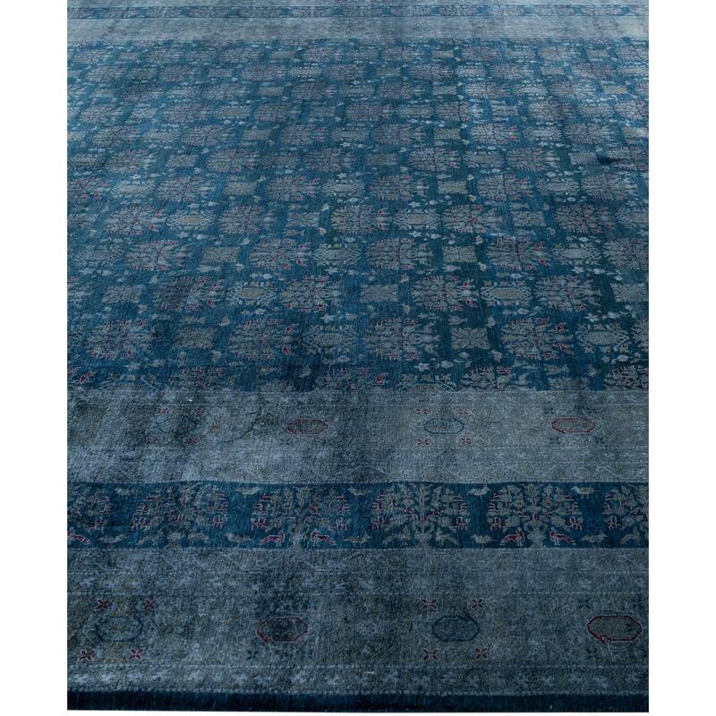 Overdyed One-of-a-Kind Hand-Knotted Area Rug - Black - 10' 0" x 14' 2"