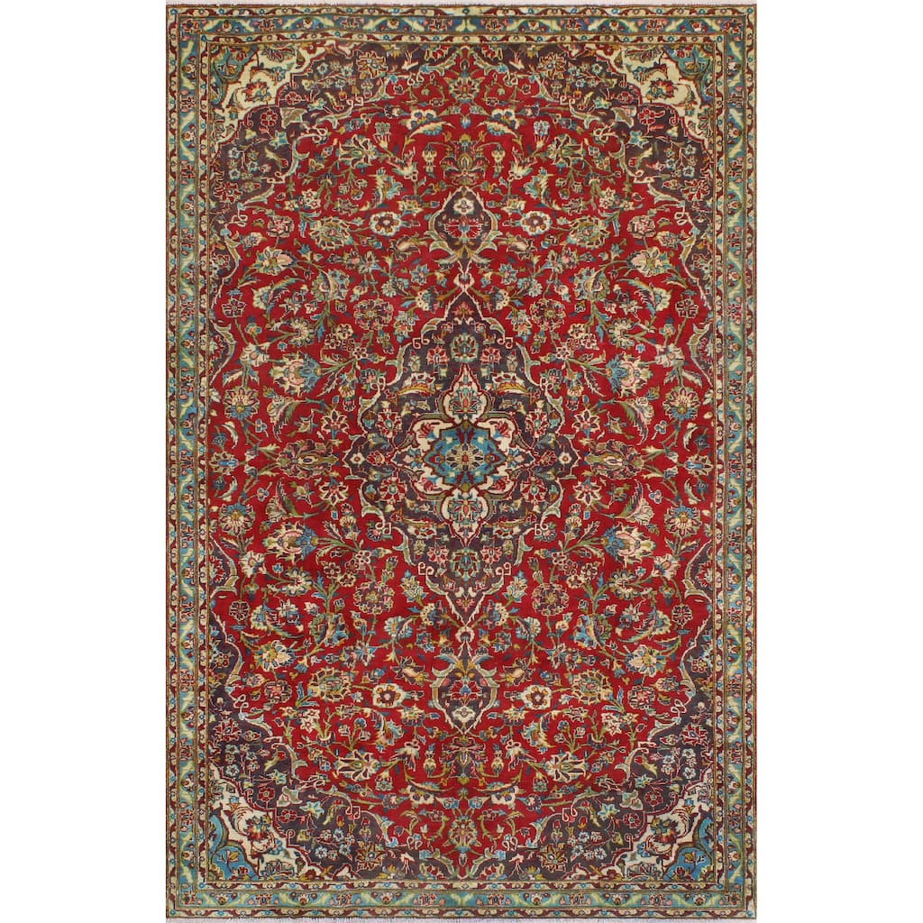 Fine Vintage Distressed Anthonie Red/Blue Rug - 5'7" x 9'0"