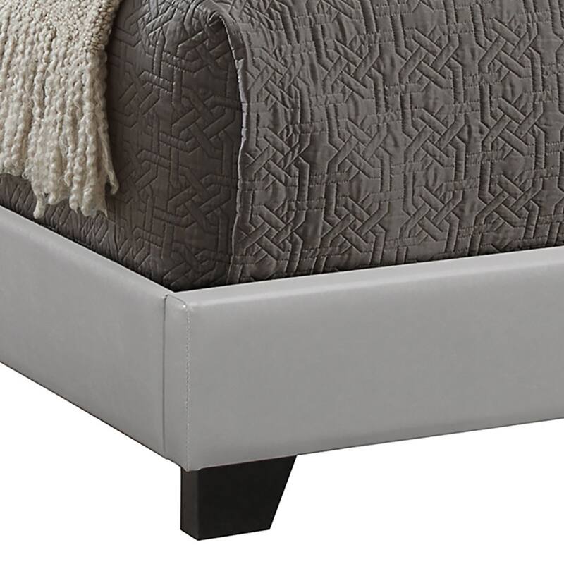 Grey Upholstered California King Bed with Solid Wood Legs