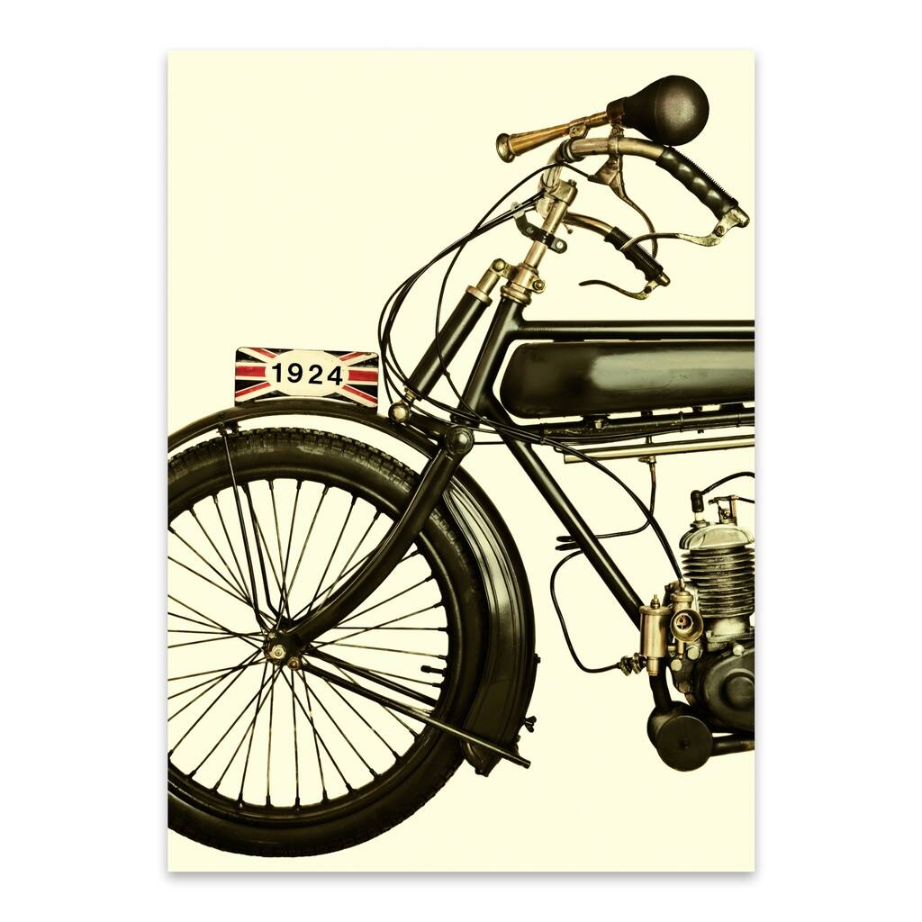 Bicycle Historic Motorcycle Retro Metal Wall Art Print