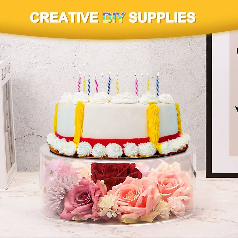 Acrylic Cake Stand, 1Set Clear Cake Riser Cake Tier, 10x4 Inch, 6x4 Inch