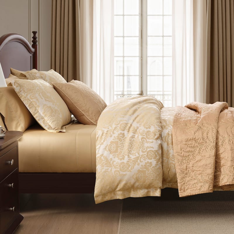 Martha Stewart Fern Embroidery Reversible Quilt Set