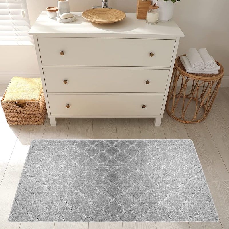Machine Washable Kitchen & Bathroom Mat, Slip Resistant Backing
