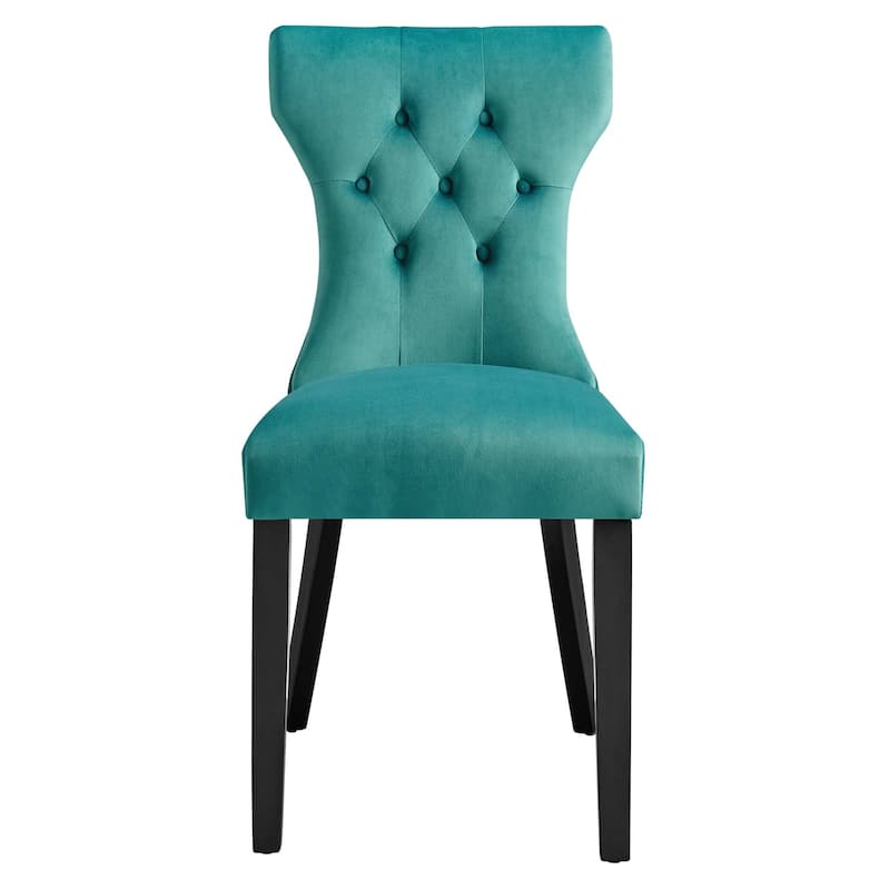Silhouette Performance Velvet Dining Chairs - Set of 2 - N/A