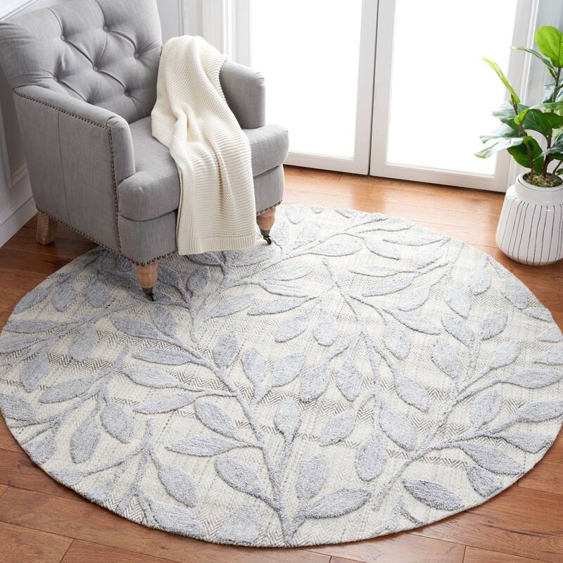 SAFAVIEH Handmade Southampton Kelsea Wool Rug - 6' Round - Grey