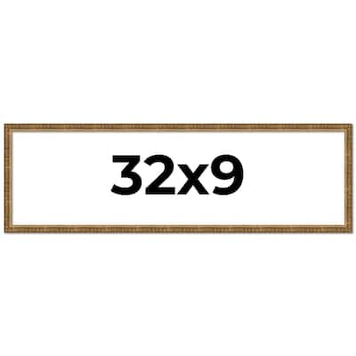 32x9 Frame Gold Kingsley Distressed Solid Wood Picture Frame Width