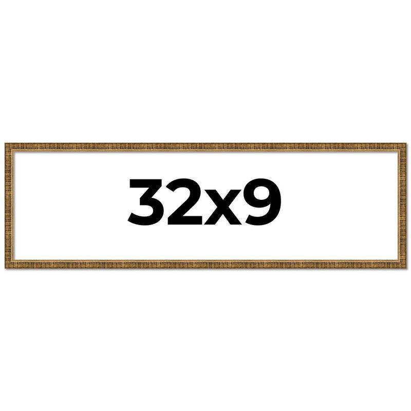 32x9 Frame Gold Solid Wood Picture Frame - Complete Modern Photo Frame