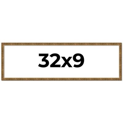 32x9 Frame Gold Solid Wood Picture Frame - Complete Modern Photo Frame