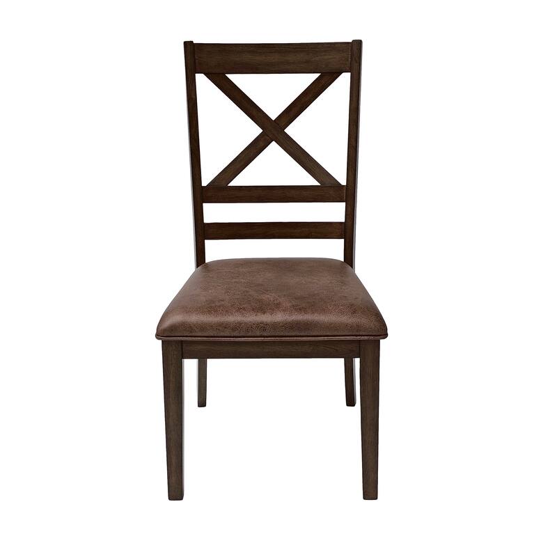Amara Rubberwood Upholstered Cross back Dining Chairs (set of 2) by Christopher Knight Home