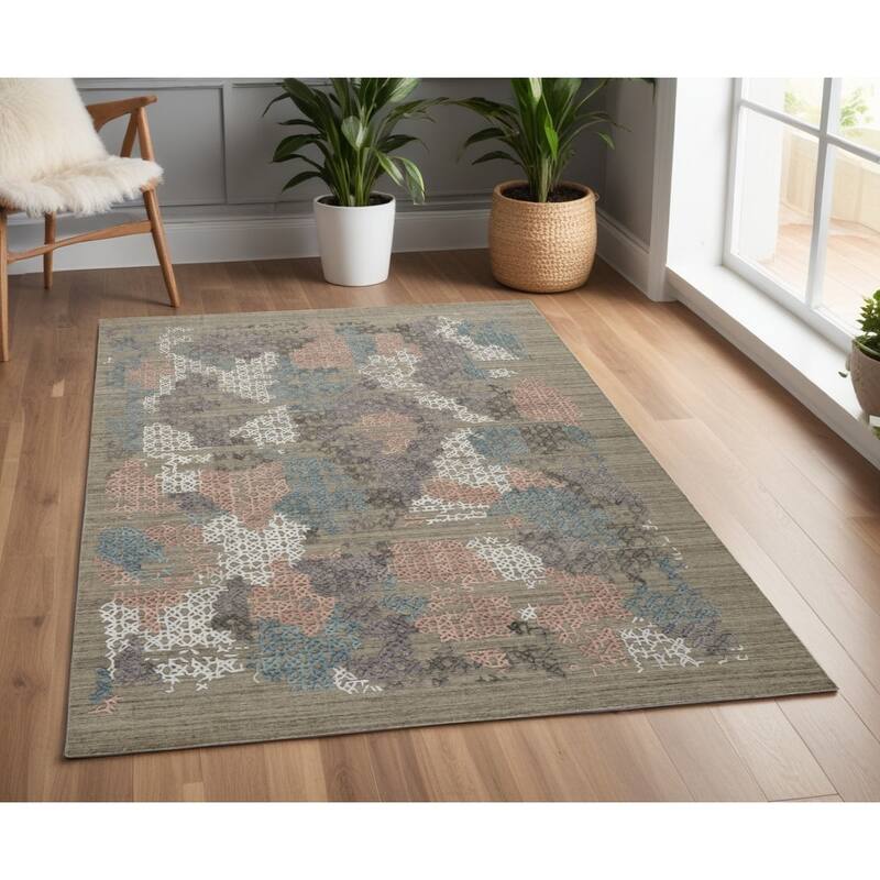 Xunuy Distressed Abstract Modern Woven Durable Area Rug By HomeRoots - 66