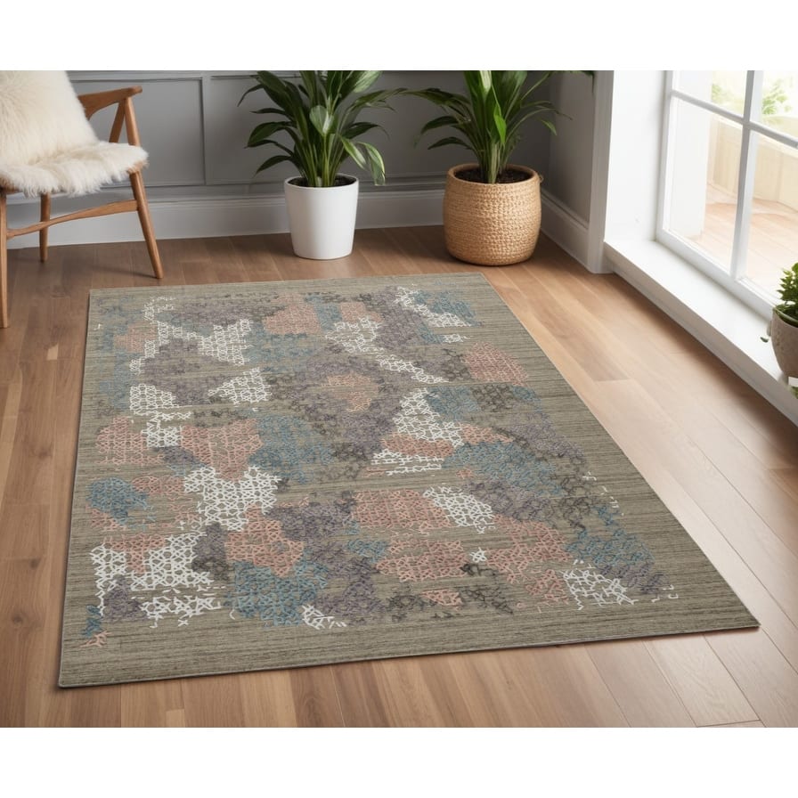 Xunuy Distressed Abstract Modern Woven Durable Area Rug By HomeRoots - 66