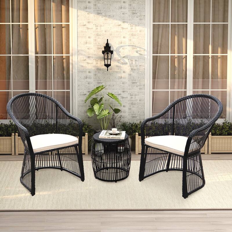 Maypex 3-piece Wicker Conversation Set
