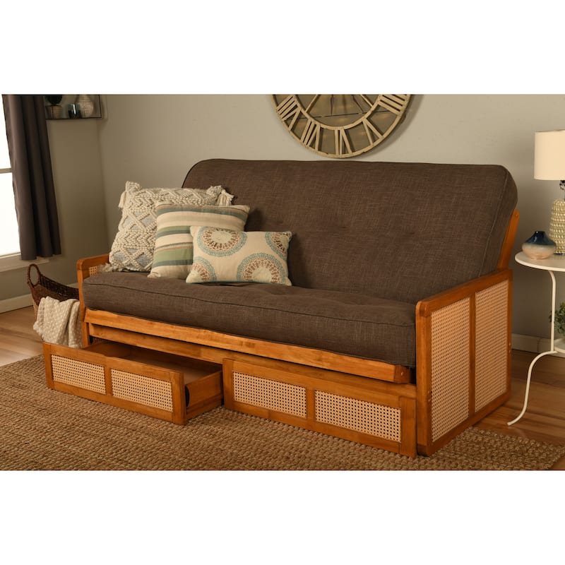 Somette Westport Full-size Futon with Storage includes Mattresses