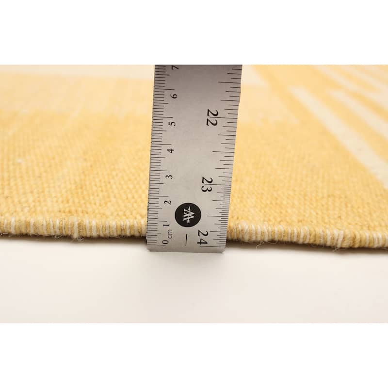 ECARPETGALLERY Flat-Weave Ankara FW Cream Wool Kilim - 5'2 x 7'7