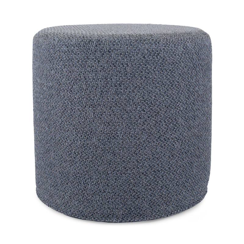 Allan Andrews No Tip Cylinder Ottoman with Cover, Panama Collection - Indigo