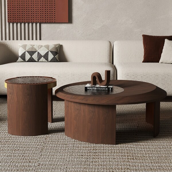 Set of 2 Round Coffee Tables Mid century Nesting Coffee Tables Sofa Center Tables On Sale Bed Bath Beyond 42104925