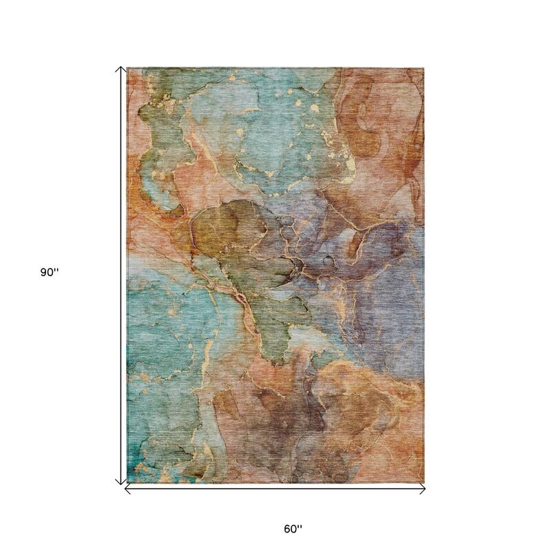 HomeRoots Abstract Transitional Rectangle Outdoor Rug