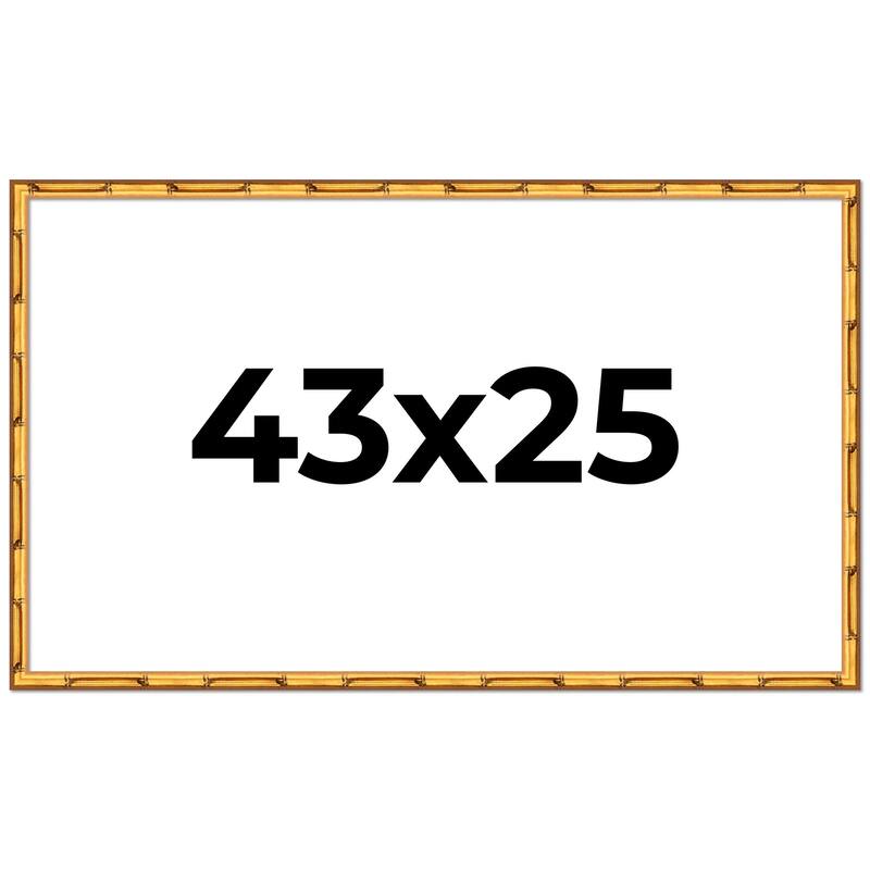 43x25 Frame Gold Bamboo Picture Frame Modern Photo Frame Includes UV Acrylic Shatter Guard Front Acid Free Foam Backing Board