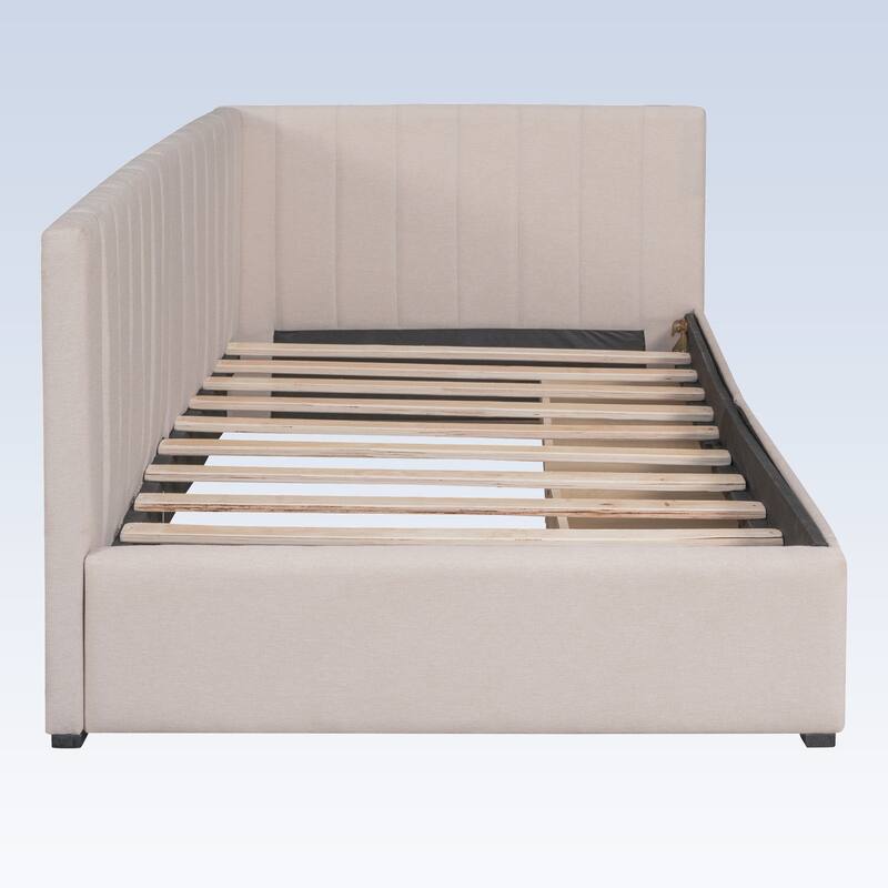Modern Twin Size Upholstered Daybed with 2 Storage Drawers