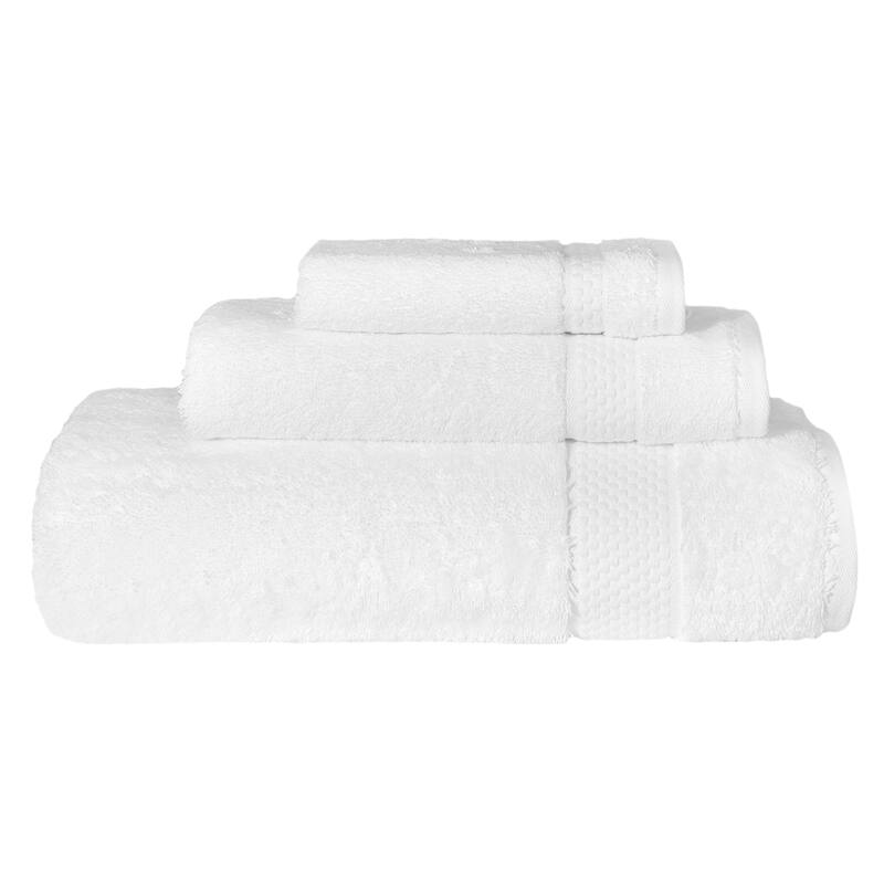 Authentic Hotel and Spa 100% Aeagean Long Staple Turkish Cotton STARLIGHT Terry 3 Piece Towel Set - White