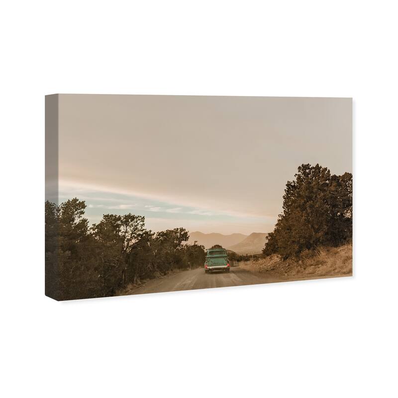 Wynwood Studio Canvas Nature and Landscape On Road to the Countryside Green and Modern & Contemporary Wall Art Canvas Print
