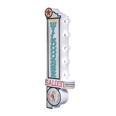 American Art Decor Wildhorse Saloon LED Marquee Sign - 9.5" x 3.9" x 30.1"