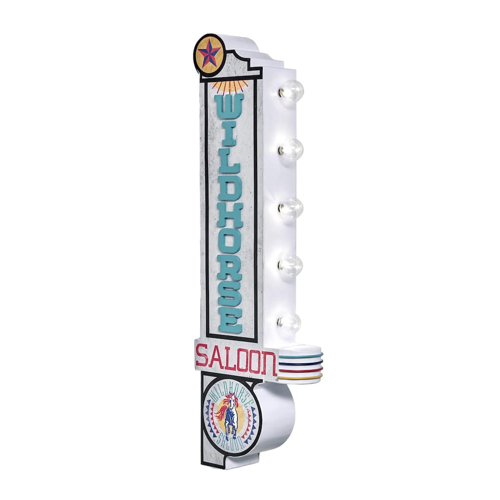 American Art Decor Wildhorse Saloon LED Marquee Sign - 9.5" x 3.9" x 30.1"