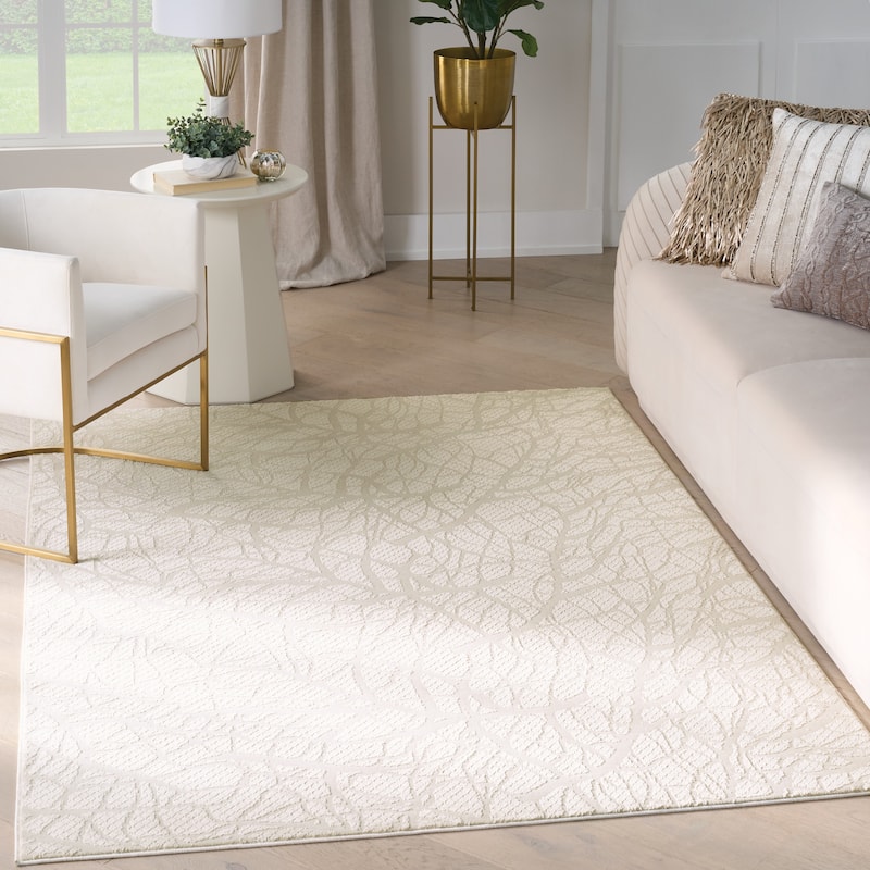 Nourison Desire Indoor only Beige Modern Abstract Area Rug