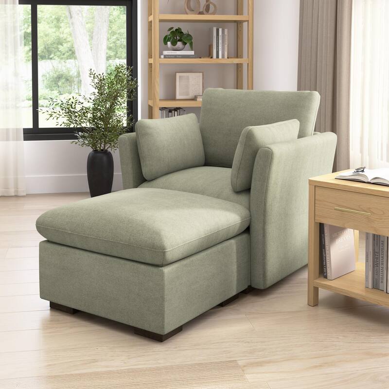 Bush Home Sienna Modular Accent Chair with Storage Ottoman