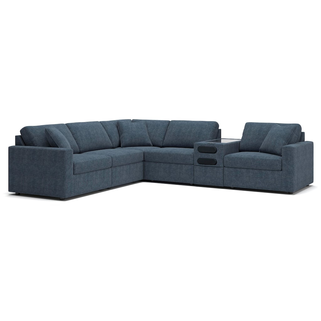 Signature Design by Ashley Modmax 6-Piece Sectional with Audio Console - 124" W x 107" D x 36" H