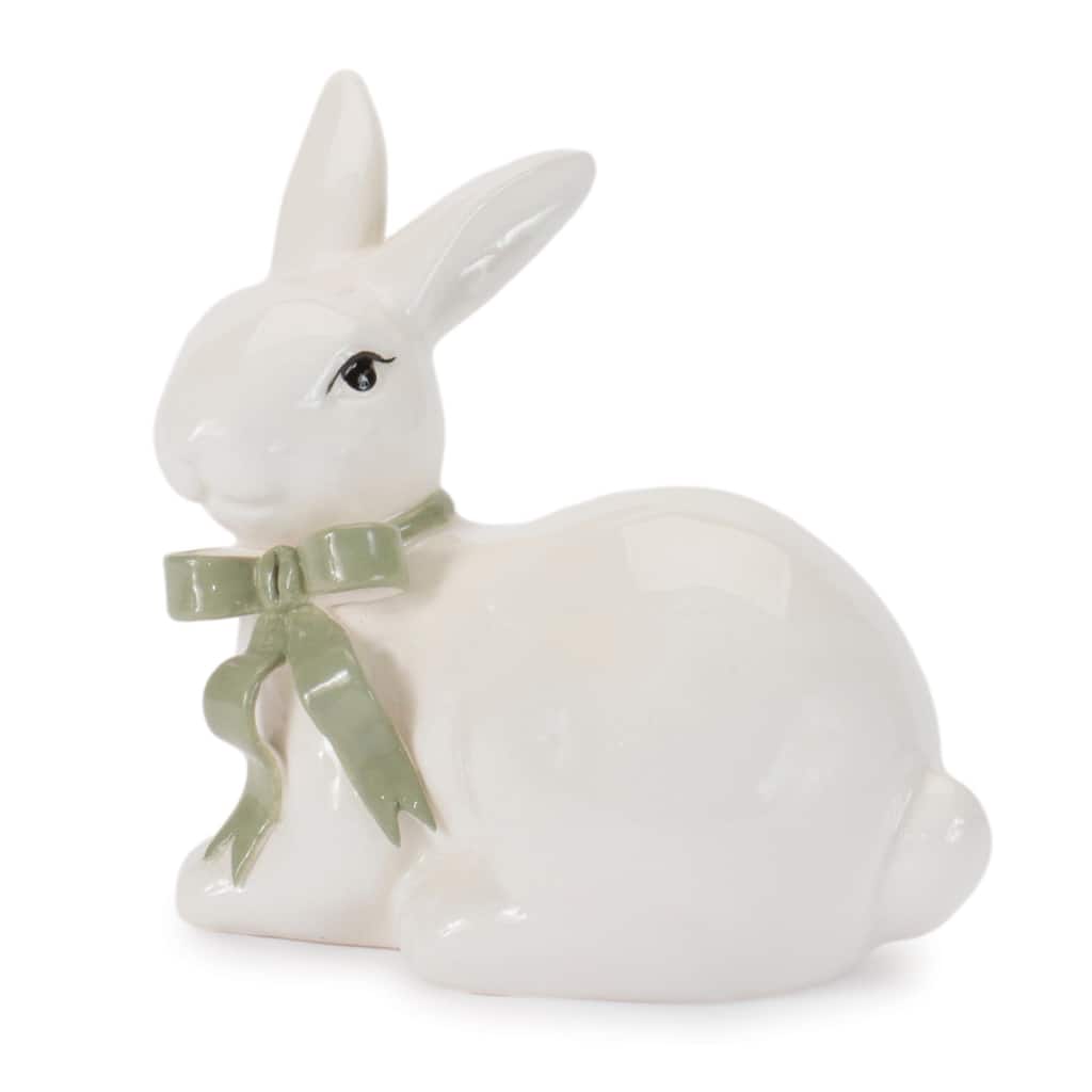 Rabbit Figurine with Bow (Set of 2)